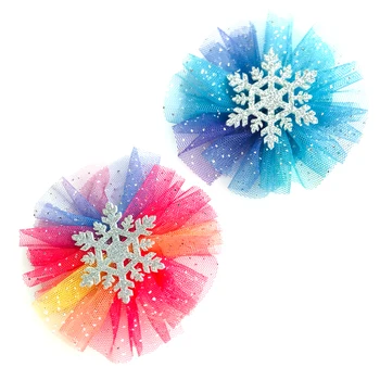 

2Pcs Hairpins Chic Mesh Snowflakes Fashion Cute Bobby Pins Hair Clips for Kids Children Girls