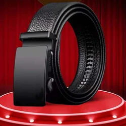 Automatic Buckle Belt Sports Car Men's Casual Business Pants Belt Fashion Collocation Jeans Flat Style Simple Design Belt Men
