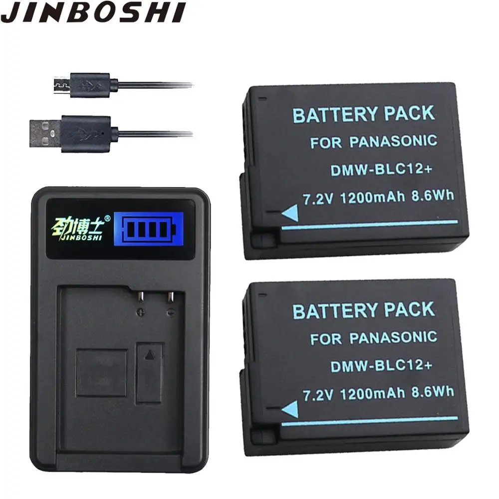 2X DMW-BLC12 DMW-BLC12E DMW BLC12 батарея+ ЖК-зарядное устройство USB для Panasonic Lumix DMC-FZ200, FZ300, FZ1000, FZ2500, G5, G6, G7, GX8, G85