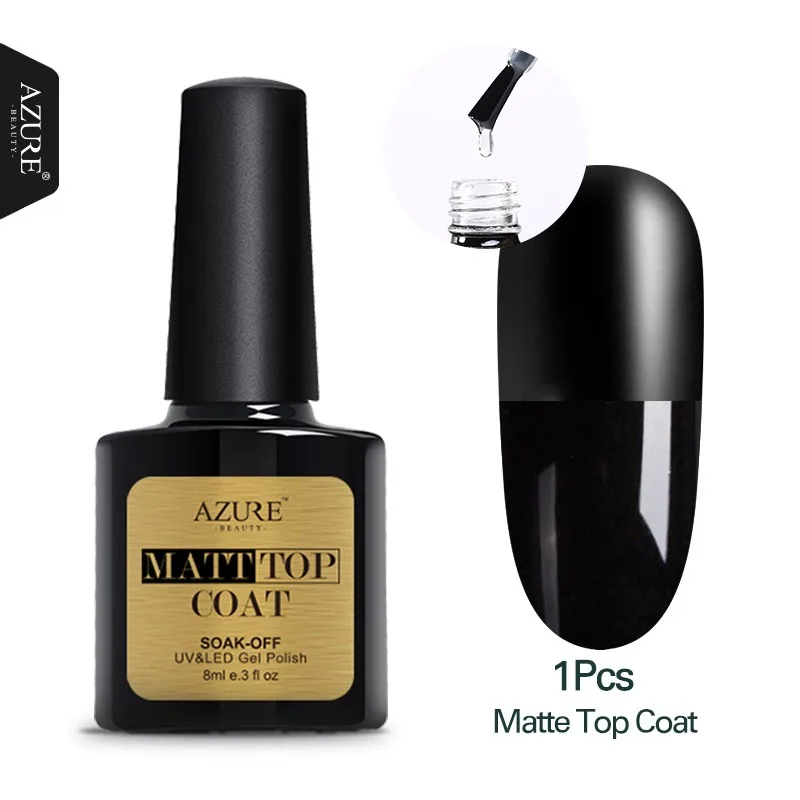 Azure beauty УФ-Гель-лак для ногтей, впитывающий Гибридный лак, Полупостоянный светодиодный Гель-лак для ногтей, стойкий Блестящий лак - Цвет: Matte Top Coat
