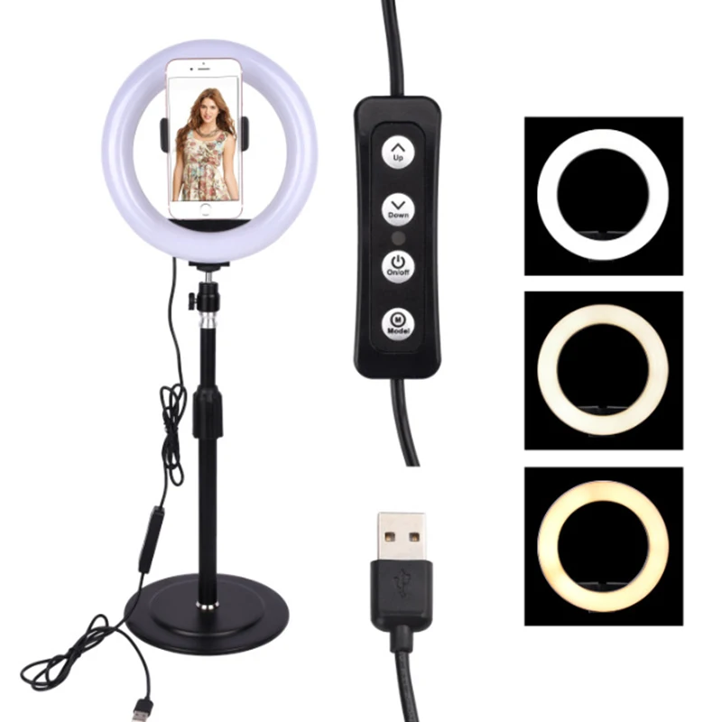 LED Selfie Ring Light Dimmable with Phone Holder for Live Streaming Video Photography JHP-Best