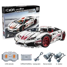 Cada 61018 1696 pçs cidade rc super carro de corrida tijolos técnica moc modelo blocos de construção controle remoto montado brinquedos para crianças