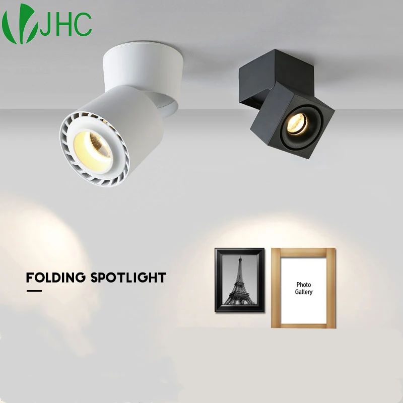 

Dimmable led surface mounted spotlight 12W 20W foldable ceiling downlight household lighting COB high display AC85V~265V