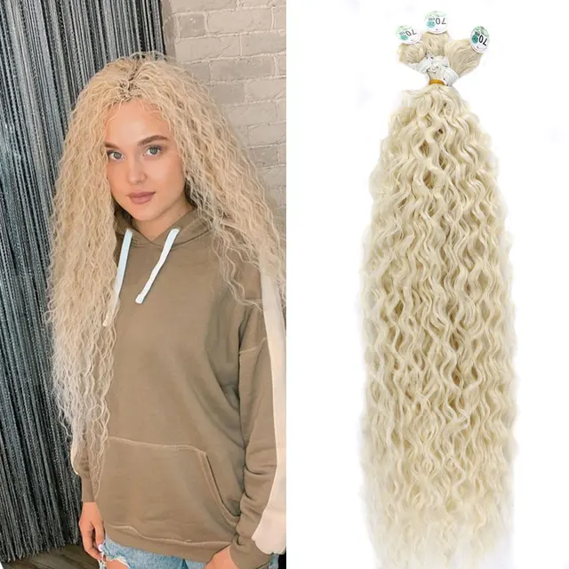Kinky Curly Hair Bundles Synthetic Hair Extensions Blonde Two Tone Color Hair Weave Bundles Thick 300g For Women Free Shipping Blonde