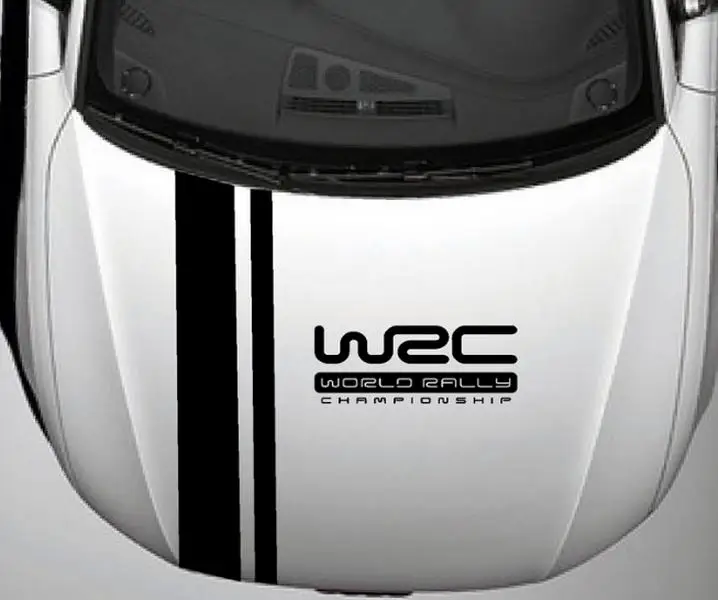 100 шт. WRC полосатые виниловые покрытия для автомобилей, гоночная Спортивная наклейка на голову, автомобильная наклейка для ford для V W cruze renault