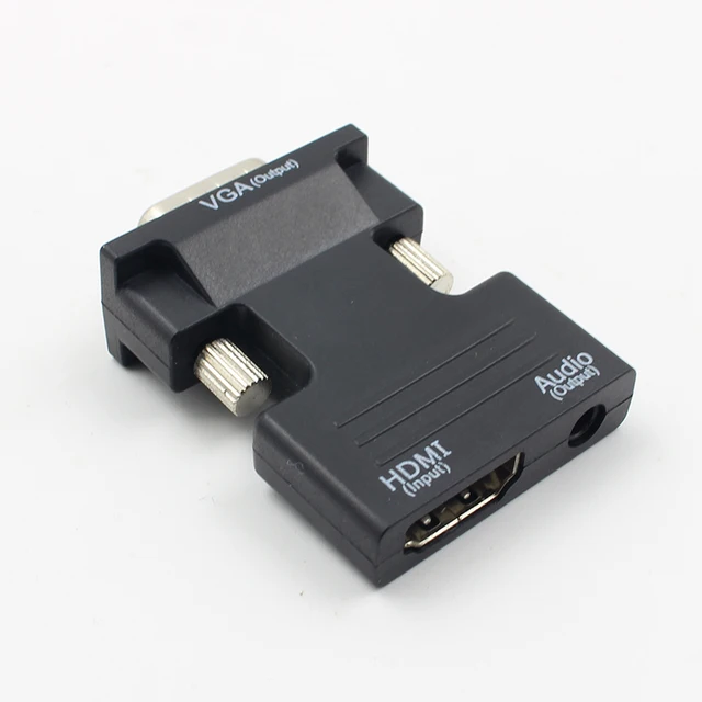 HDMI-compatible Female To VGA Male Converter With Audio Adapter Support Devices Electronics Music Music & Sound cb5feb1b7314637725a2e7: Black|White