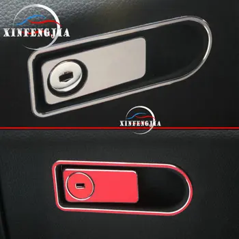 

For Mercedes-Benz C E CLS GLK Class W204 W212 X204 C218 Red Silvery Alloy Glove Box Handle Cover Trim