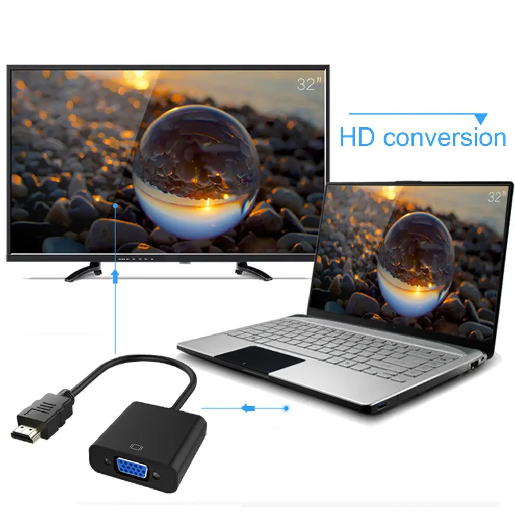 Выходные кабели конвертер адаптер Hdmi в Vga с аудио свинцом для Hdtv Pc Hdmi в Vga линия Поддержка 1080P Hdcp