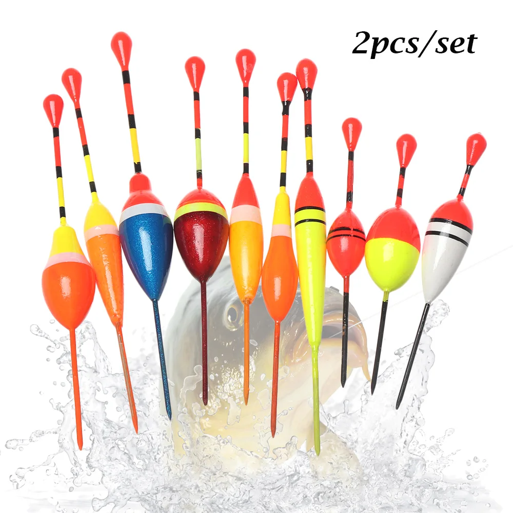 

2PCS Ice Fishing Floats Set Buoy Bobber Fishing Light Stick Floats Fluctuate float buoy For Fishing Accessories Assorted Sizes
