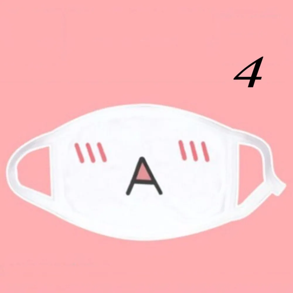 1 шт., белая кавайная маска от пыли, Kpop, хлопковая маска для губ, милый аниме, мультяшная маска для лица, смайлик, маски для лица Kpop - Цвет: 4