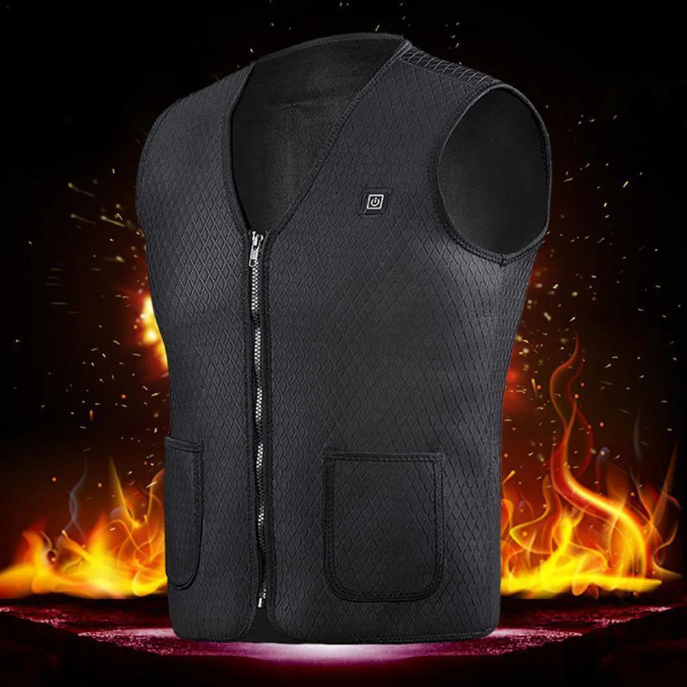 Для мужчин и женщин электрическое отопление теплая молния USB Регулируемая температура энергосберегающая куртка жилет пальто