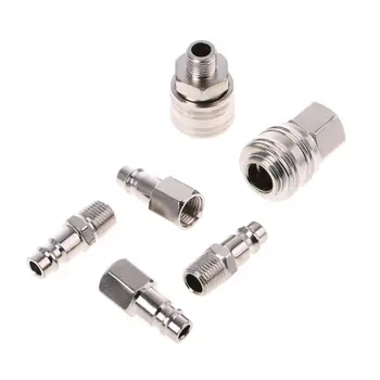 

6pcs Gas Air Pipe Quick Connectors Kit High Pressure Air Line Hose Compressor Fitting 40JE
