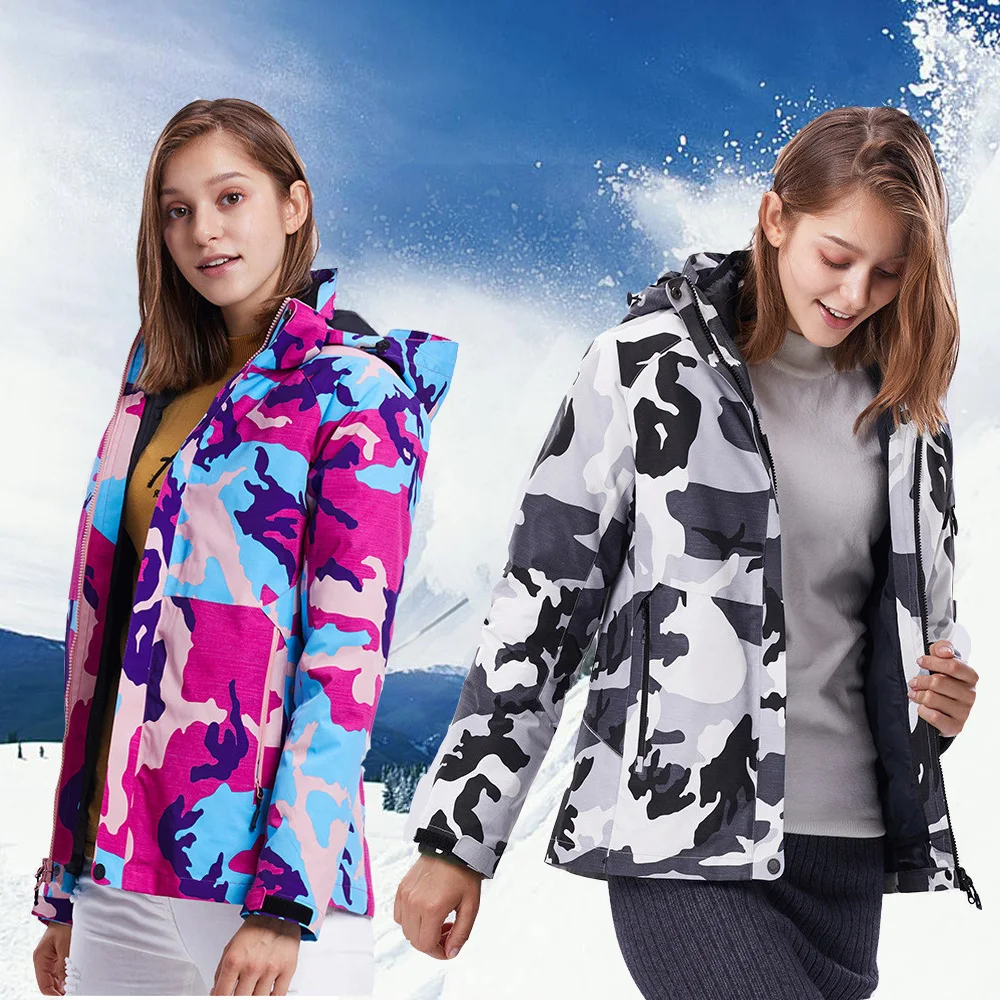 Лыжные куртки для женщин, водонепроницаемая ветрозащитная куртка для сноубординга, уличная спортивная одежда, лыжная куртка, дышащая зимняя женская куртка
