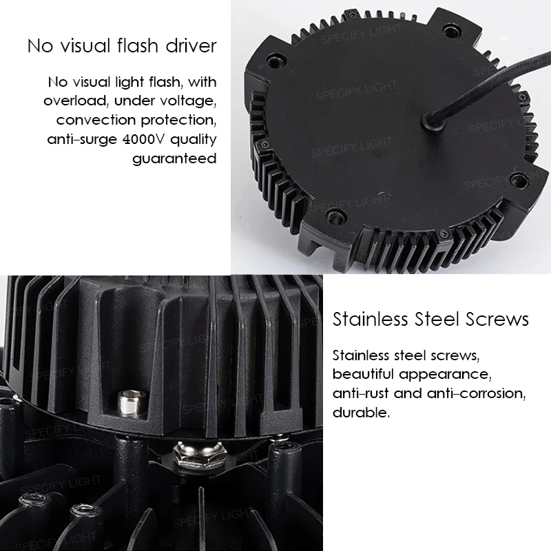 50W 100W 150W 200W Waterproof Led High Bay Light IP65 Industrial Lamp Workshop UFO Garage Warehouse Stadium Market Air (8)