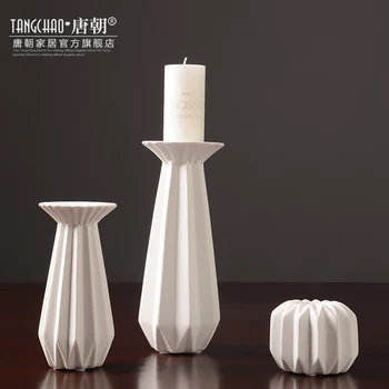 

Modern Wedding Decorations Candle Holders Decor Menorah Garden Nordic Style Candle Holder Ceramic Bougeoir Dinner Table BW50ZT