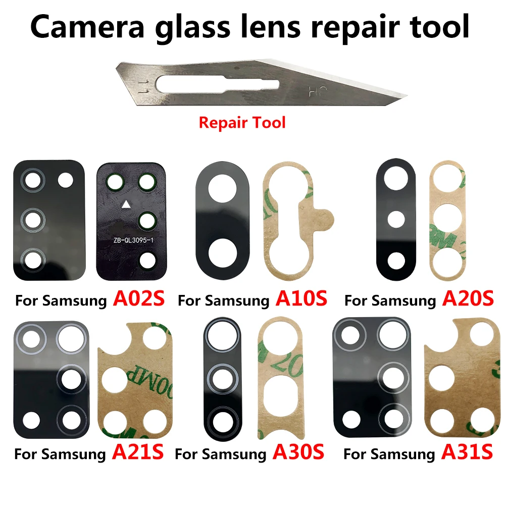 Стеклянный объектив задней камеры 2 шт. для Samsung A10S A20S A21S A70S A30S A50S A11 A31 A41 A51 A71 M21 S20 Plus Ultra Note 10 Lite Tools