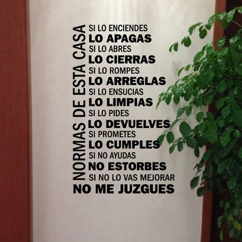

Spanish House Rules Vinyl Wall Decals Sticker Family Quote In Spanish Decoration Home Decor