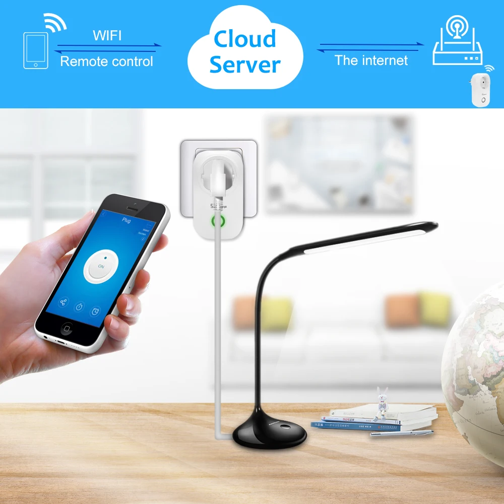 Штепсельная розетка ITEAD Sonoff S20 ЕС Wi Fi беспроводное управление через приложение