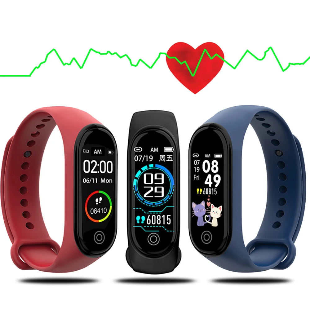 Inteligente à Prova Monitoradora de Pressão Arterial e Frequência Fitness para Android Relógio D'água Pulseira Cardíaca 4 Ios m4 - Image 6