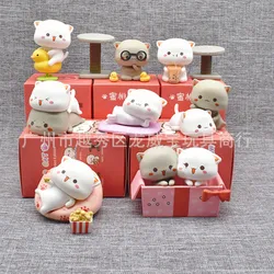 Mitao Cat Blind Box Collection - Cute Cartoon Cat Doll Ornaments Gift Set (8 Pieces) (8pcs set)