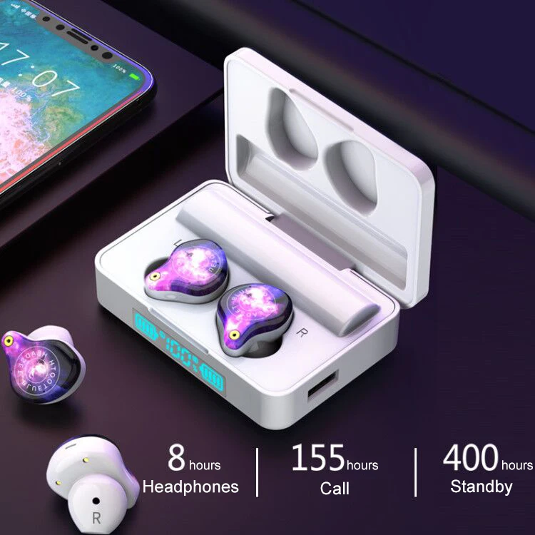 night sky white Bluetooth V5.0 беспроводные наушники ночное небо белые Bluetooth наушники IPX7 водонепроницаемые наушники+ 3600 мАч Внешний аккумулятор для всех телефонов - Цвет: night sky white