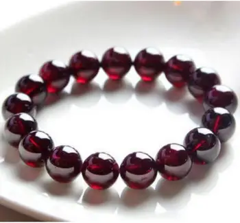 

Fashion jewelry Free Shipping Natural 12mm Red Garnet Crystal RoundBeads Stretch Bracelet 7.5'' AAA