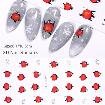 

1 Sheet Cartoon Bird 3D Nail Stickers Adhesive Transfer Sticker Decals Cute Animals Design Sticker DIY Nail Art Decorations