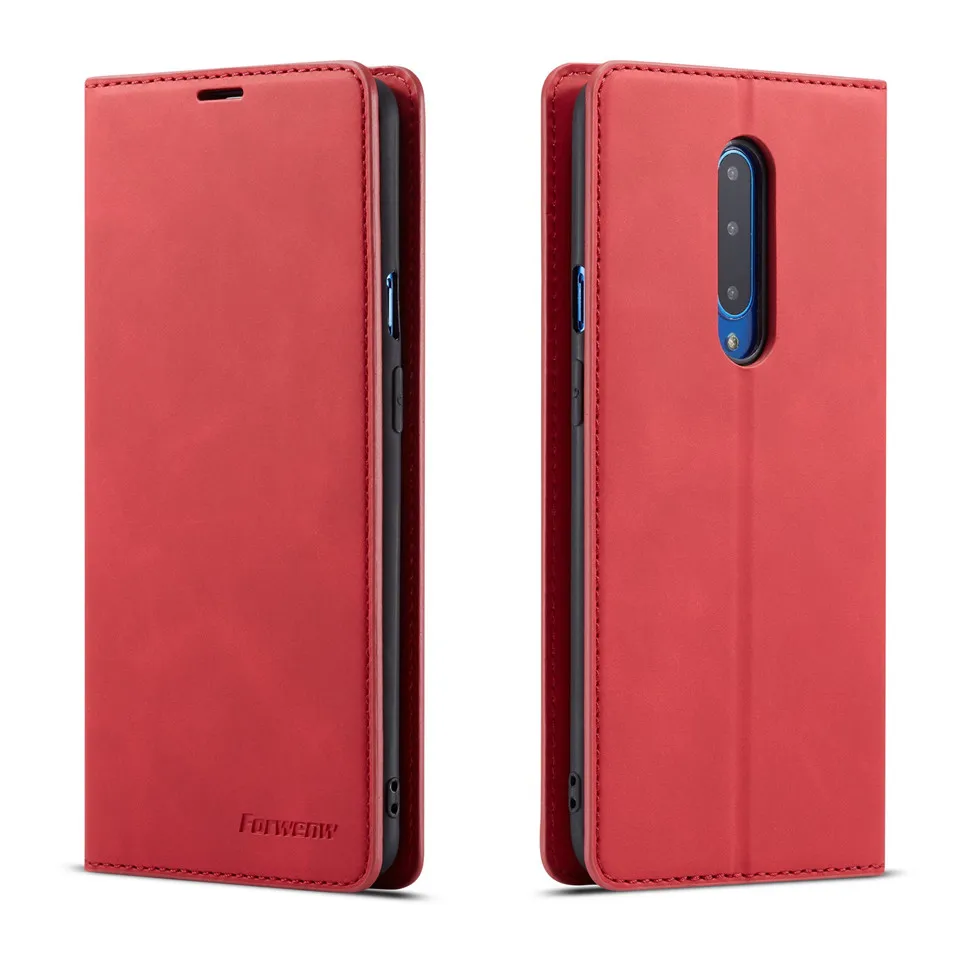 Красный Чехол Oneplus 7 из искусственной кожи в винтажном стиле на Oneplus 7 Pro, чехол для телефона, Флип 360, Магнитный кошелек, чехол для One Plus 7 Pro, Чехол для карт - Цвет: Красный