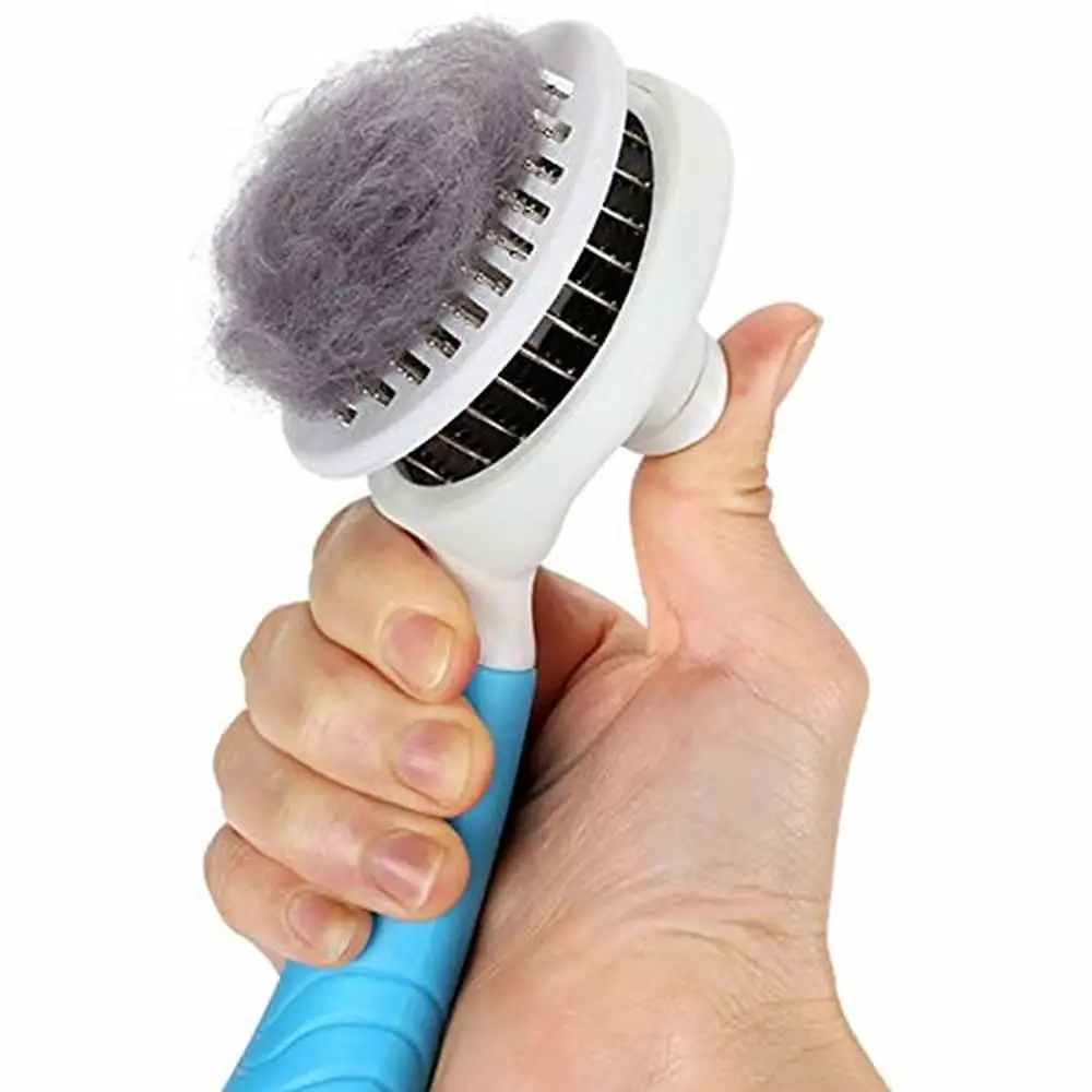 

Professional Slicker Pet Brush for Dogs Cats Self-Cleaning Grooming Comb for Dematting Detangling Deshedding