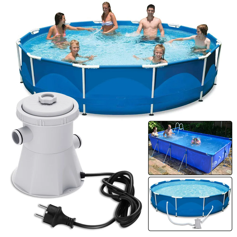 

Swimming Pool Filter Pump Pool Cleaner Electric Filter Pump Pool Cleaning Pond Pump Quick Installation Pool And Accessories
