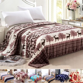

Solid Color Flannel Coral Fleece Blanket Super Soft Plaid Coverlet Sofa Cover Winter Summer Sheets Easy Wash Faux Fur Blankets