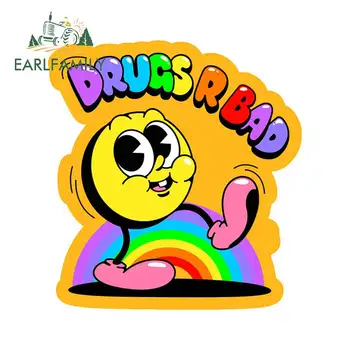 

EARLFAMILY 13cm X 12.4cm for Drugs R BAD Funny Car Stickers Vinyl Car Wrap Scratch-Proof Suitable For Surfboard Decal Decoration