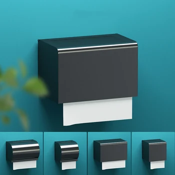 

Double Outlet Waterproof Wall Mount Toilet Paper Holder Rack Shelf Bathroom Toilet Paper Tissue Tray Roll Paper Tube Storage Box