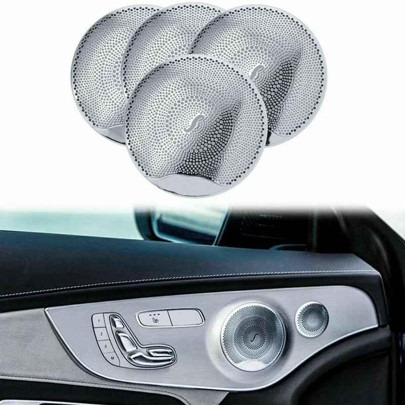 Хромированный дверной динамик Звуковая крышка отделка Берлинский Voice Hornnet декоративная для Mercedes Benz C300 C250 класса GLC