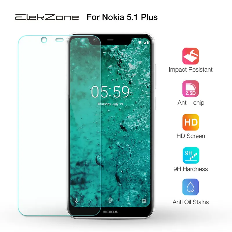 

For Nokia 5.1 Plus 2.5D Tempered Glass Screen Protective Film Glass Protector For Nokia 5.1 + Plus HD 9H Glass Transparent GLASS