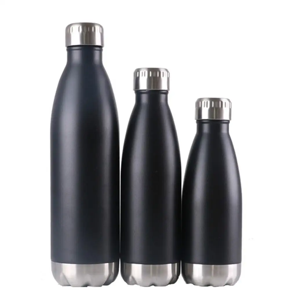 Spray black 500 мл, Спортивная бутылка 304 нержавеющая сталь 7 цветов высококачественный стакан с кока-колой термос полезный велосипедный туристический велосипед фляга для путешествующих - Цвет: Spray black