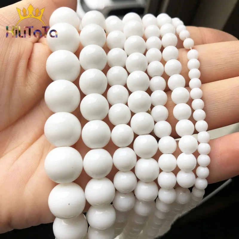 Natürliche Perlen Weiß Tridacna Stein Runde Lose Perlen Für Schmuck Machen DIY Armband Ohrringe Zubehör 15'' 4/6/8/10/12mm – Detail 9