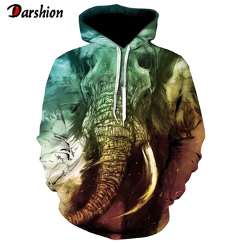 

3D Elephant Print Men's Hoodies Sweatshirt Men Funny Fashion Brand Plus Size XXS-4XL Animal Printed Hoodie Male Fashion Pullover