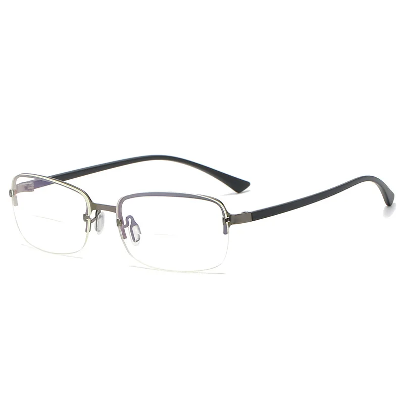 Flexible Clear Bifocal Reading Glasses Dualuse Tr90 Halfrim Magnifier