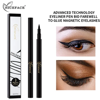 

NICEFACE Self-adhesive Eyeliner Pen Waterpeoof Long Lasting Black Liquid Eye Liner Pencil Makeup Natural Magic Viscous Eyeliner