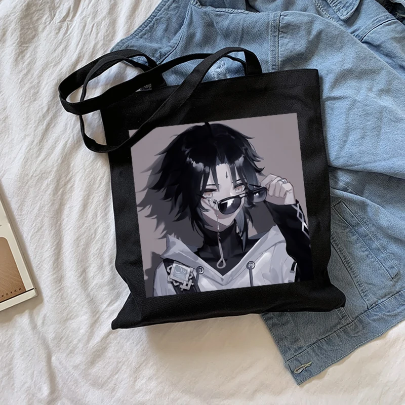Japanese Genshin Impact XIAO Hip hop Punk Famale Shopper Bags Fashion Y2K Women's Shoulder Bag Harajuku Vintage Large Canvas | Багаж и