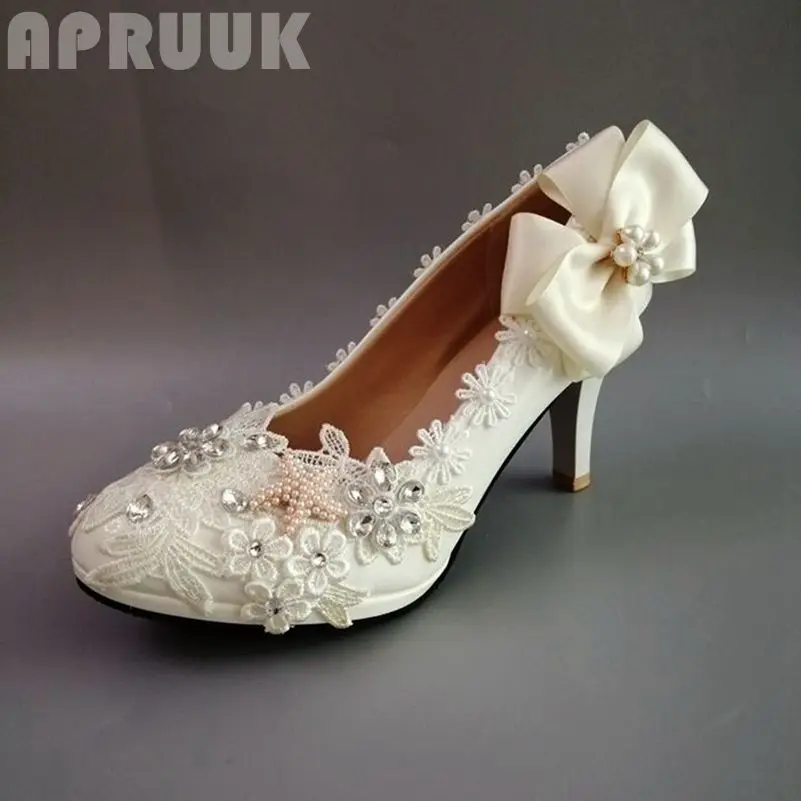 ivory lace pumps