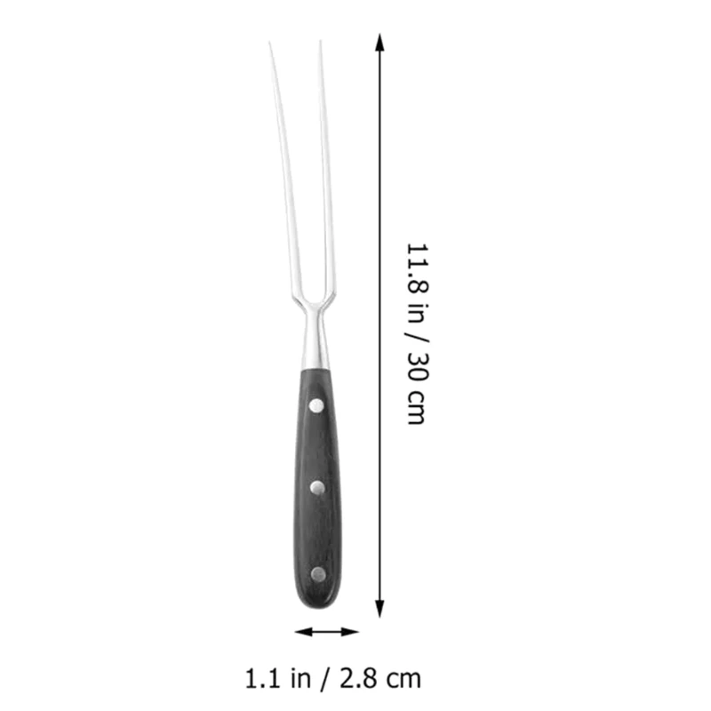Portable Outdoor Barbecue Tool Wooden Handle Barbecue Fork Food Fork Meat