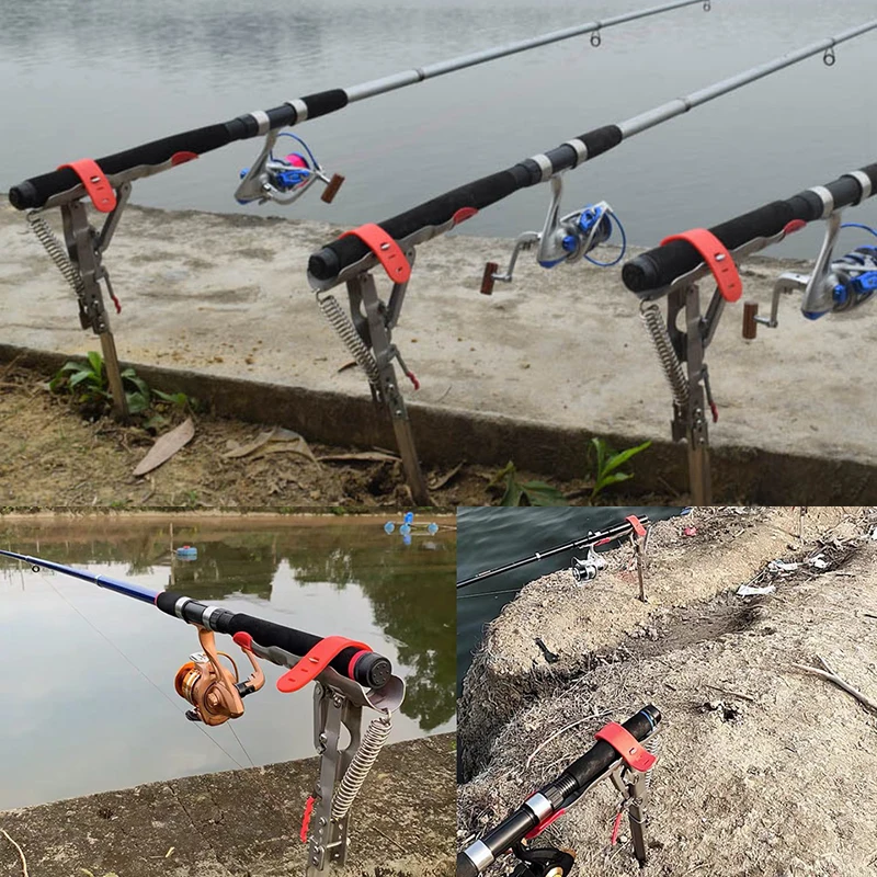 LINNHUE – support de canne à pêche, ressort automatique, entièrement en acier  inoxydable, sensibilité réglable, pliable, accessoires de pêche