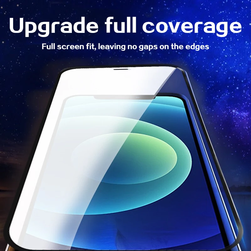 4PCS Full Cover Protective Glass For iPhone 13 12 11 Pro Max Screen Protector For iPhone 6 7 8 Plus X XR Xs Max 13 Mini Glass