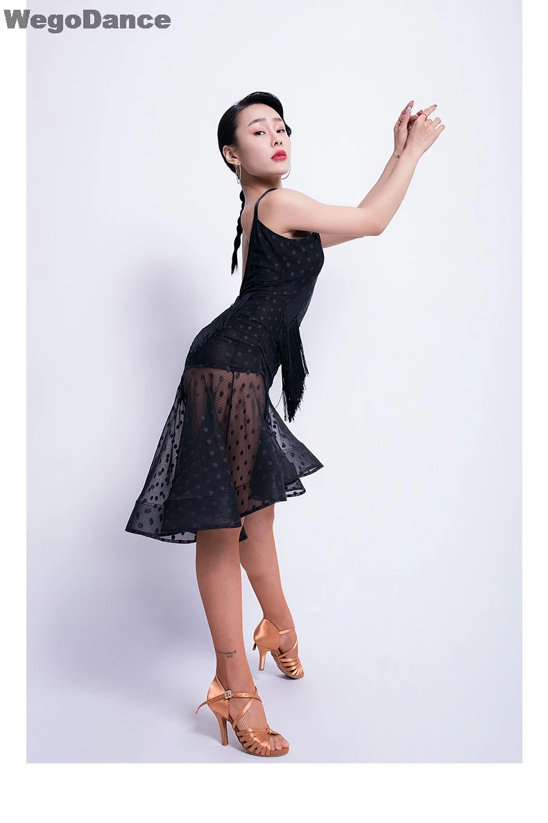 New Sexy Latin Dance Dress Female Adult Dress New V-neck Tassel Performance Dance Costume Rumba Samba Competition Dance Wear