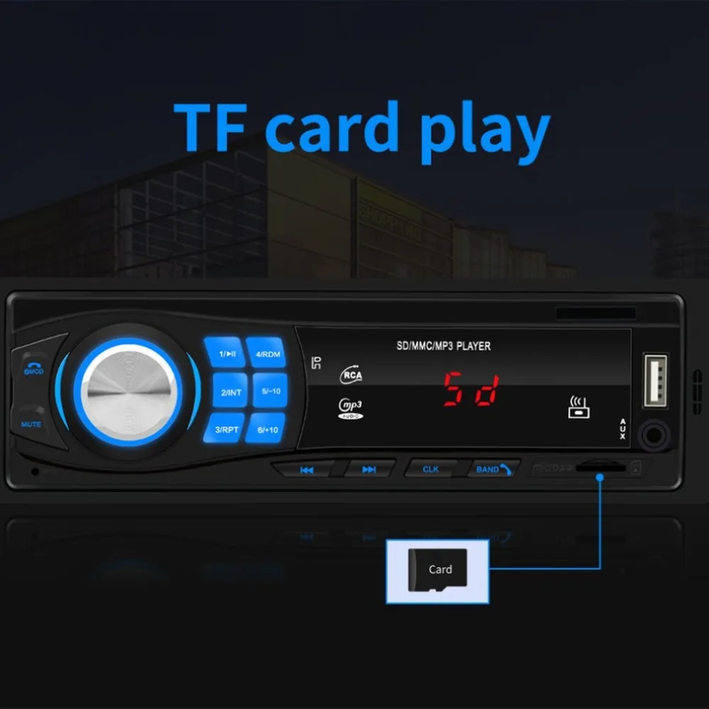 Автомагнитола 12 в автомобильный стерео радио FM Aux-IN входной приемник SD USB In-dash 1 din автомобильный MP3 мультимедийный плеер