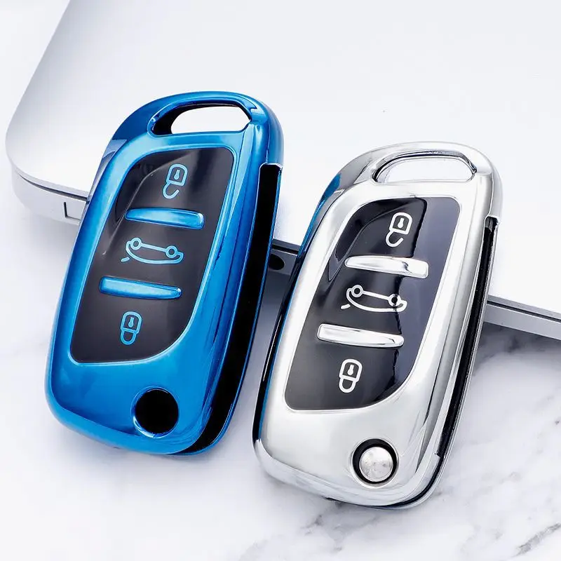 3 Button Soft TPU Car Fold Key Case For Peugeot Citroen C1 C2 C3 C4 C5 DS3 DS4 DS5 DS6 Remote Full Cover Shell Accessories | Автомобили и