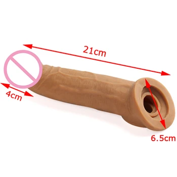 21Cm Enlargement Penis Extender Sleeve Reuseable Condom Delay Ejaculation Sex Toys For Men Intimate Goods Sex Shop 4