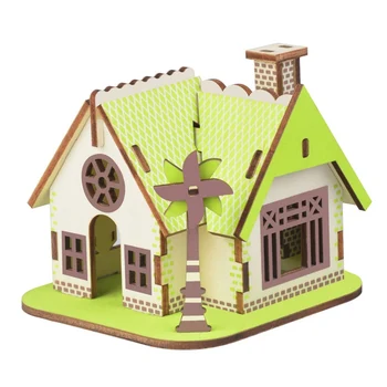 

New Simulation DIY Panel House Model Cabin Wooden Child 3D Handmade Toy Wood House Model DIY Puzzle Kids Boys Girls Toys